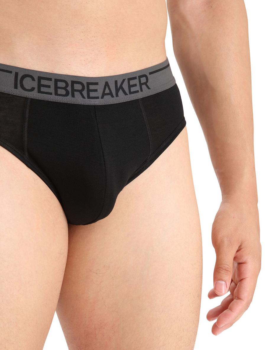 Icebreaker Merino Anatomica Briefs Miesten Alusvaatteet Mustat | FI 1299JPQJ